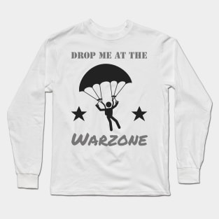 Gaming Warzone Parachute Skydive Gamer Long Sleeve T-Shirt